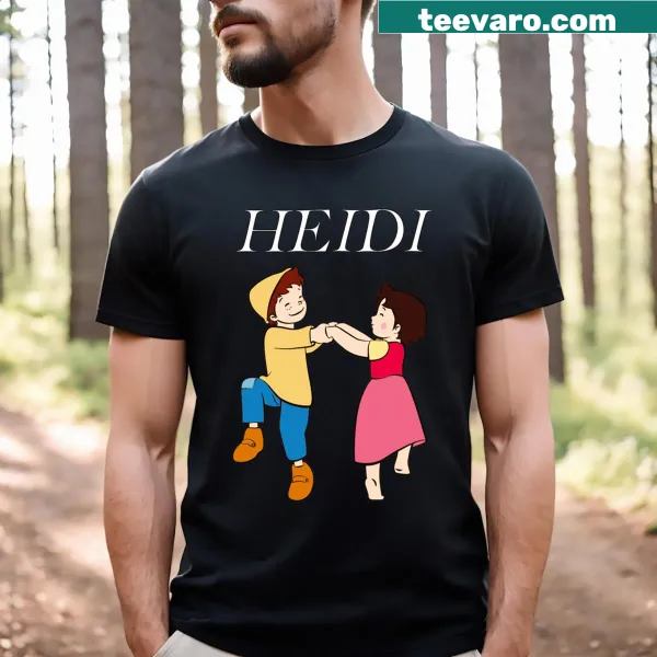 Heidi and Peter dancing cartoon design T-shirt for kids