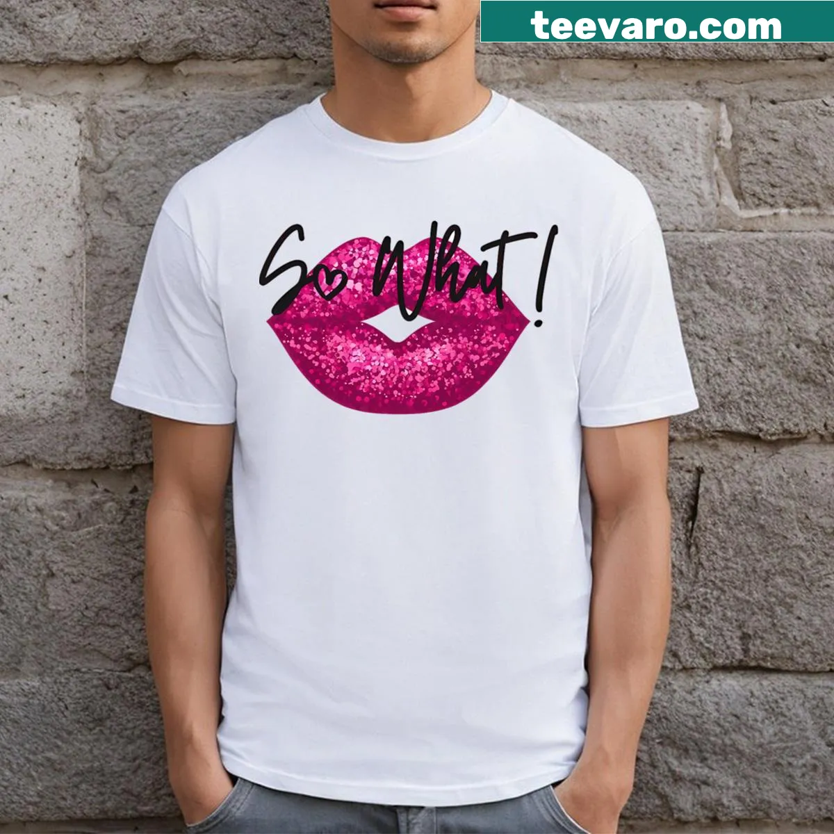 Funny tee with the phrase 'I So What' printed prominently. — on a men's t-shirt