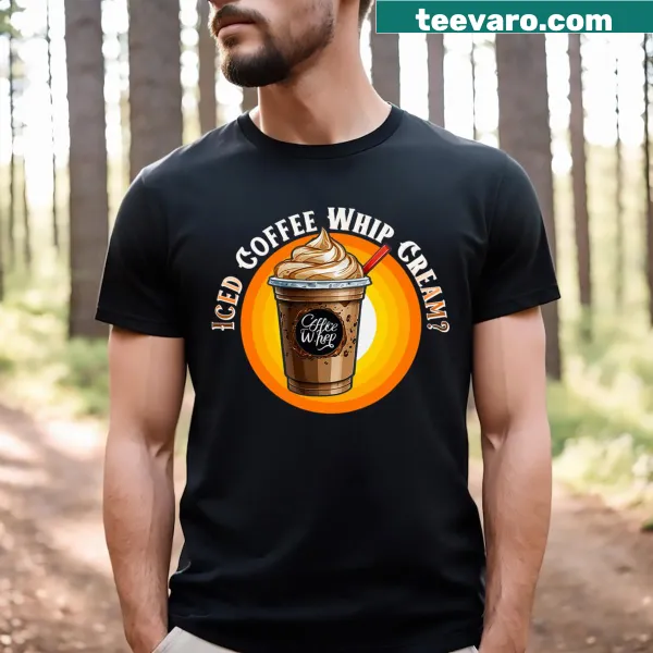 T-shirt featuring an illustration of iced coffee and ice cream.