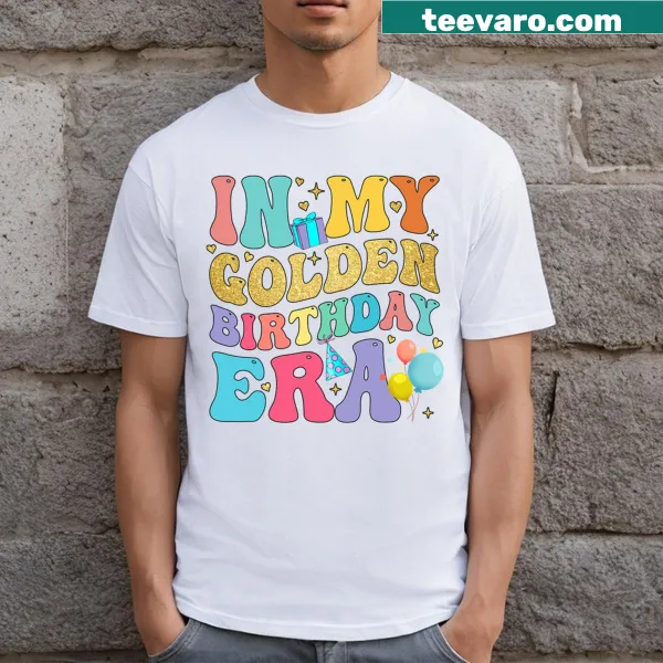 Retro T-shirt for girls celebrating their golden birthday