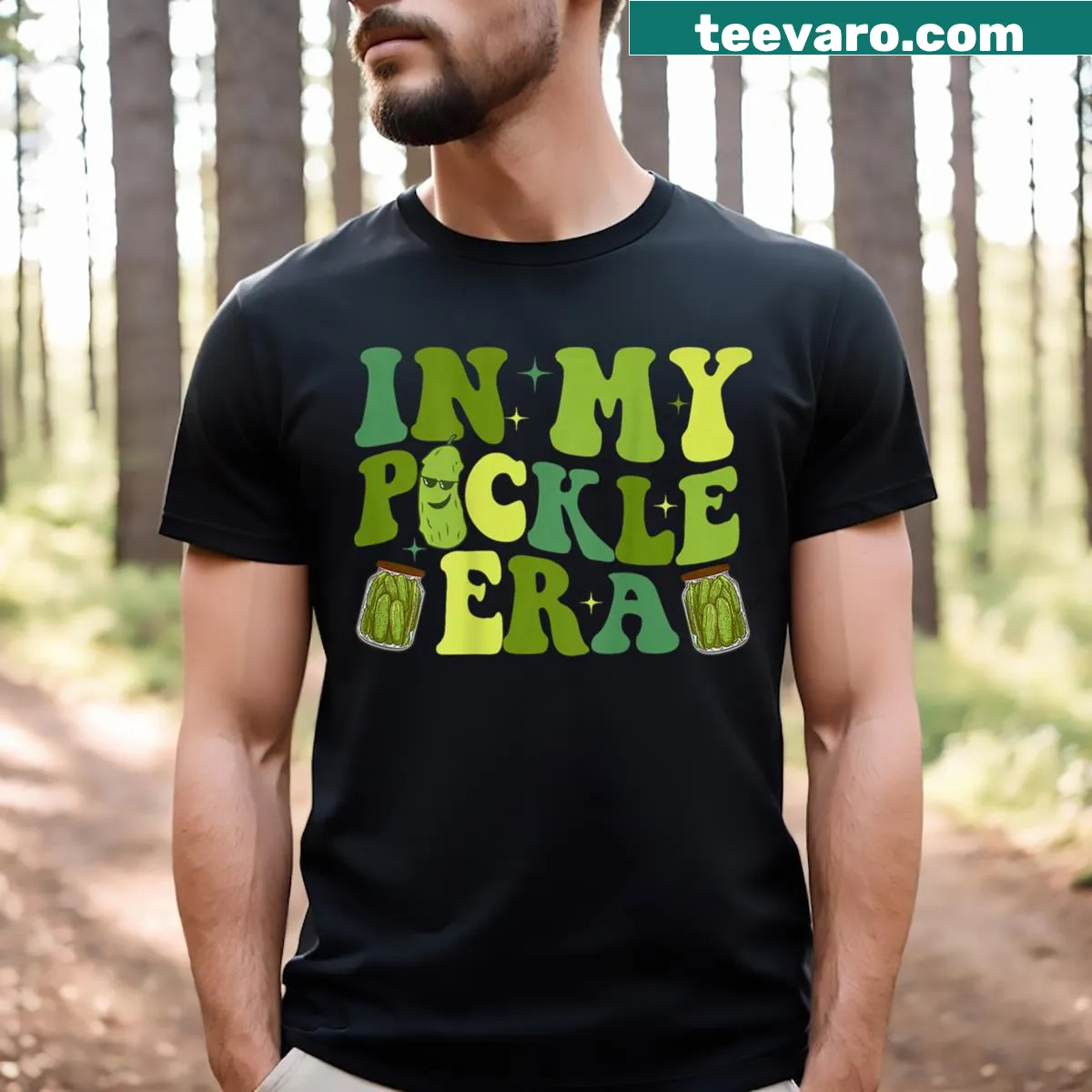 Funny pickle design on a retro girls t-shirt — on a men's t-shirt