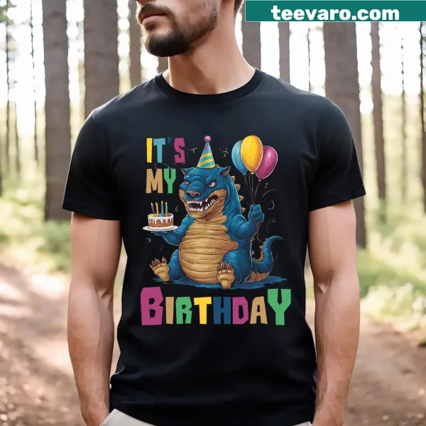 Funny Kaiju graphic on a birthday shirt for kids featuring a monster