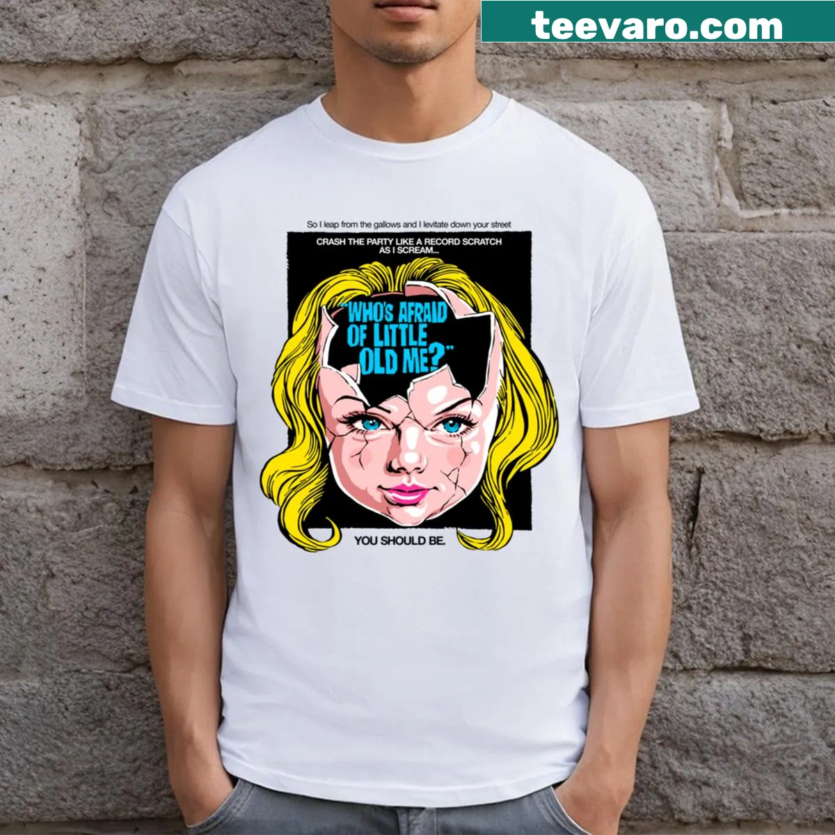 Charming T-shirt with endearing phrase about being little old me — on a men's t-shirt