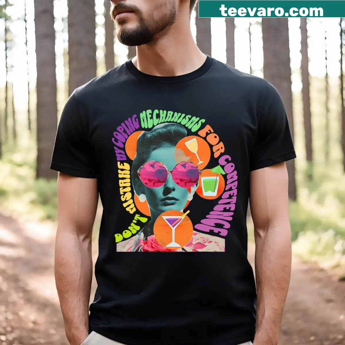 Funny T-shirt for wine-loving moms with humorous text — on a men's t-shirt