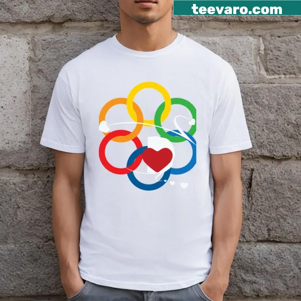 T-shirt featuring heartbeat graphic symbolizing athleticism