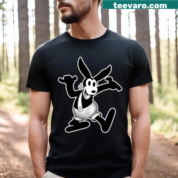 Vintage cartoon T-shirt featuring Oswald the Lucky Rabbit from 1927