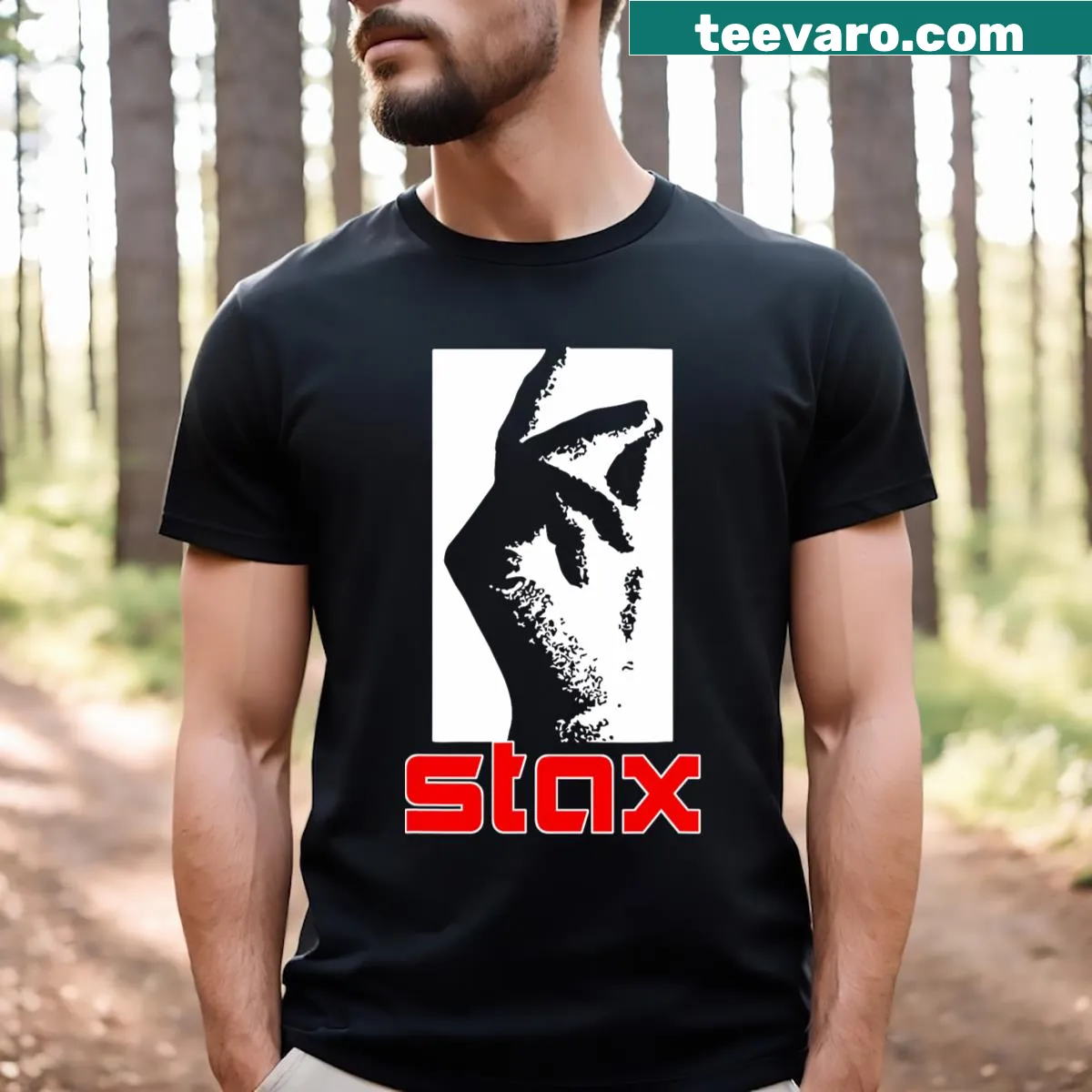 Vintage-style T-shirt featuring S Tax Music Records from 1957 — on a men's t-shirt