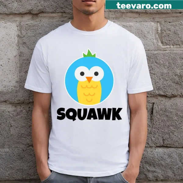Cartoon parrot face on a kids T-shirt