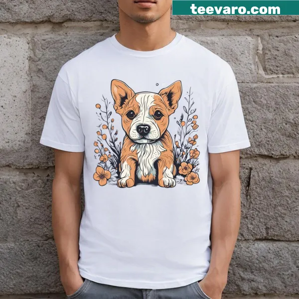 Cute T-shirt featuring an adorable tiny puppy graphic