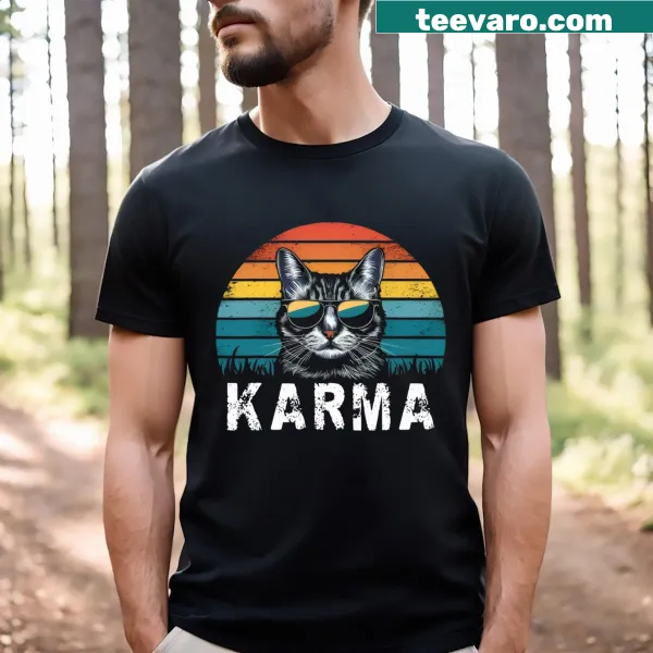 Whimsical cat music design T-shirt for men and kids