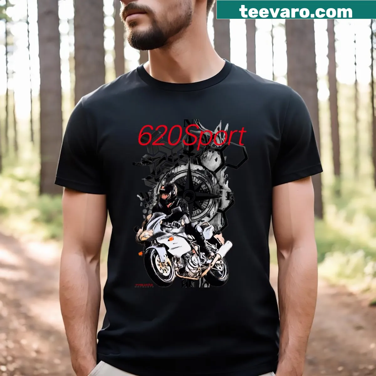 Bold motorcycle graphic t-shirt celebrating riding culture — on a men's t-shirt