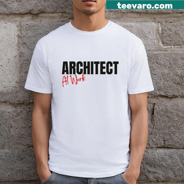 Architect-themed typography graphic on a professional t-shirt