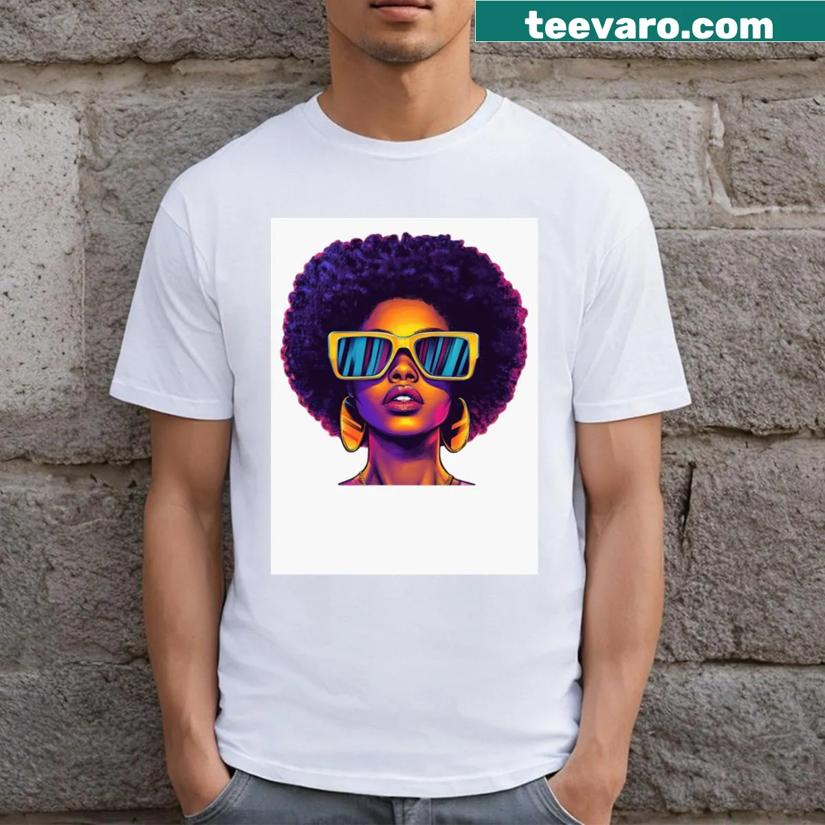 Bold typography t-shirt celebrating Afro culture — on a men's t-shirt