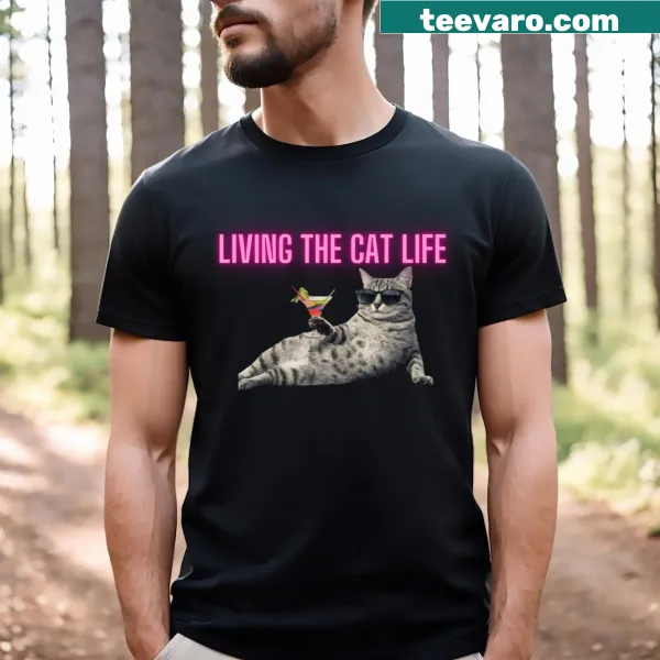 Cute cat illustration t-shirt with a fun mood theme