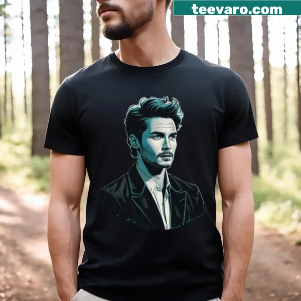 T-shirt featuring an artistic illustration of Dane Dehaan