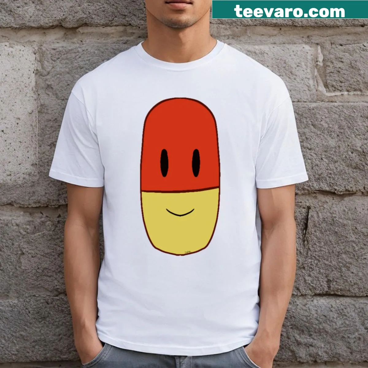 Edgy typography t-shirt featuring Drixenol Koldreliff — on a men's t-shirt