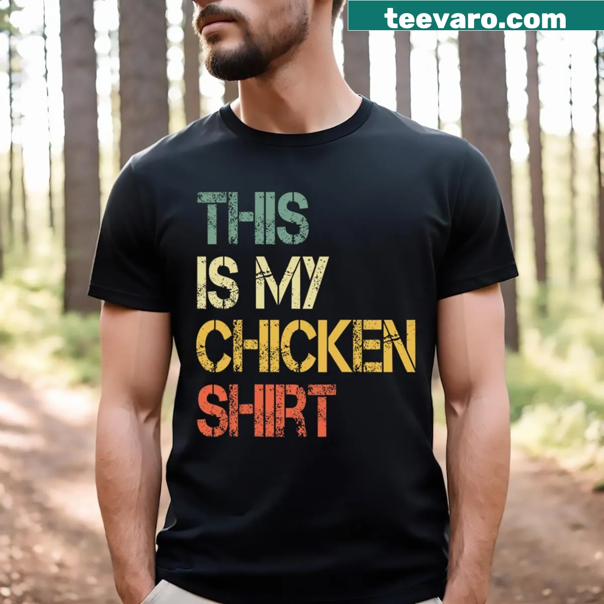 Funny Chicken Love t-shirt with playful typography for chicken lovers — on a men's t-shirt