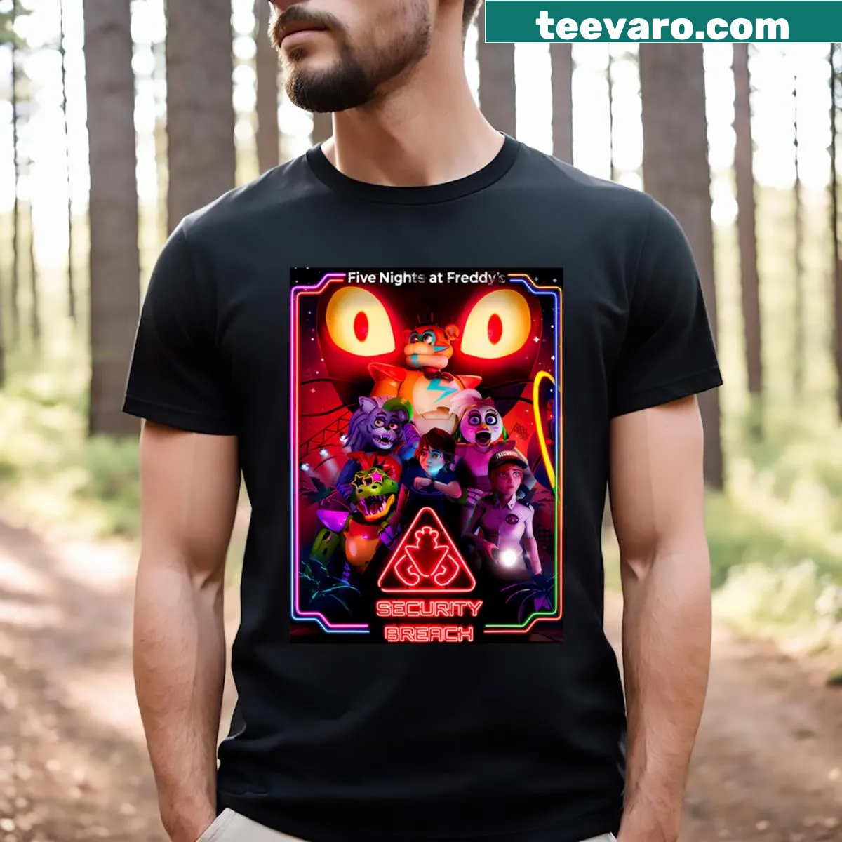 Vintage-style t-shirt combining gaming and classic movie themes — on a men's t-shirt