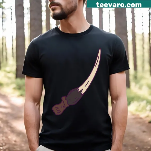 Illustration of a basilisk fang from the wizarding world on a T-shirt