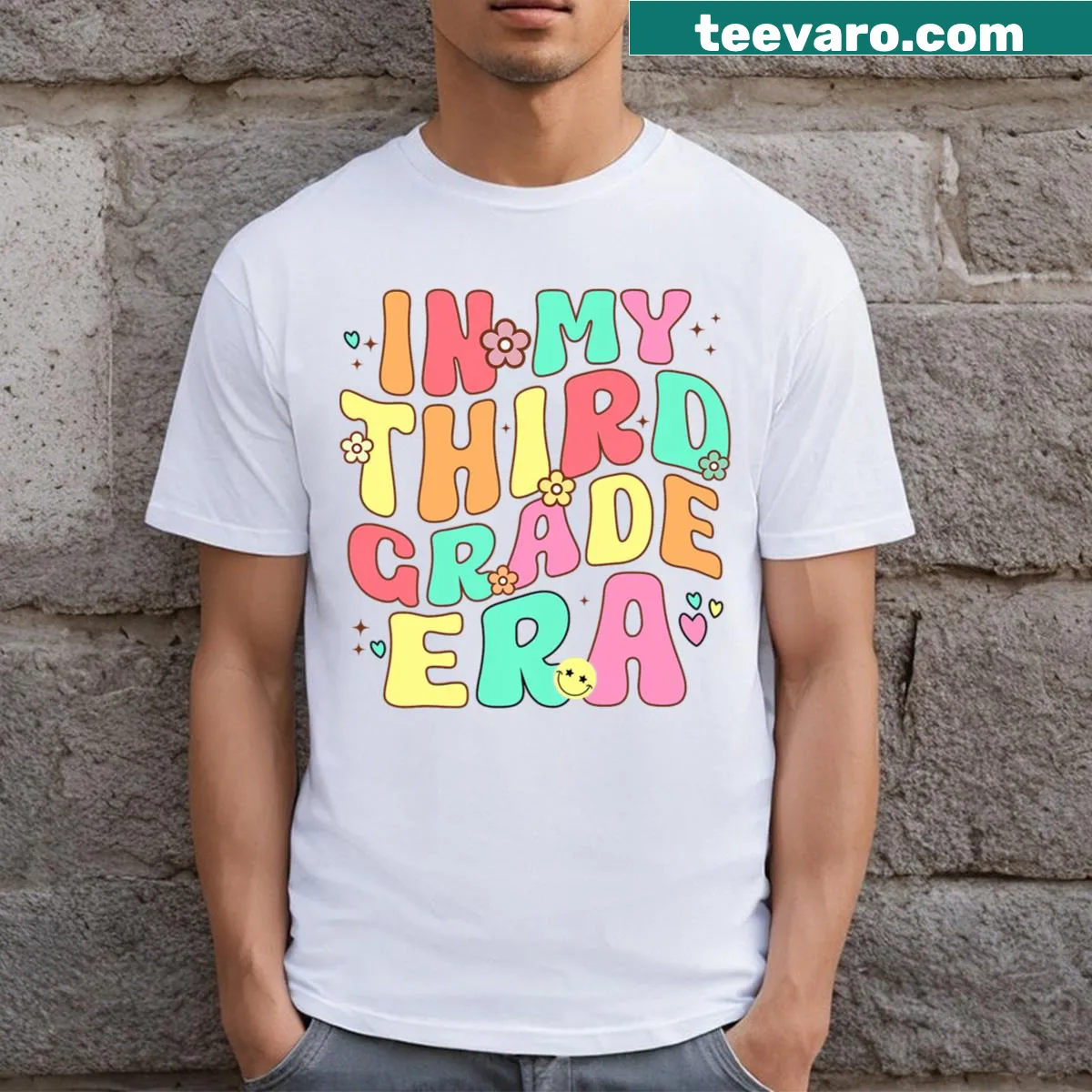 Retro kids t-shirt celebrating 3rd grade memories — on a men's t-shirt