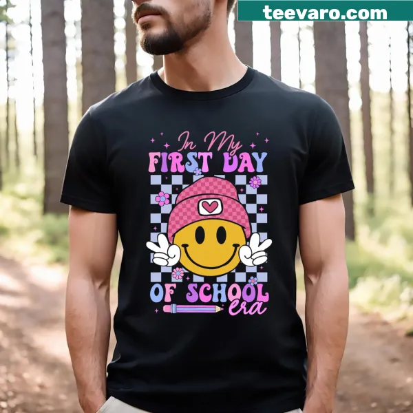 Teacher shirt featuring 'In My First Day Of School Era' design for back to school