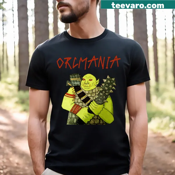 T-shirt featuring a whimsical orc-themed illustration