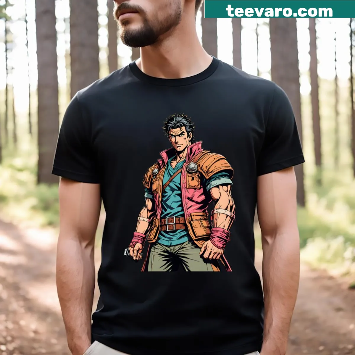 Illustrated Modern Guts graphic t-shirt from Berserk series — on a men's t-shirt