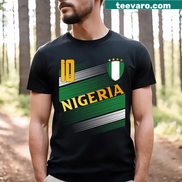 T-shirt displaying the Nigeria flag, symbolizing national pride