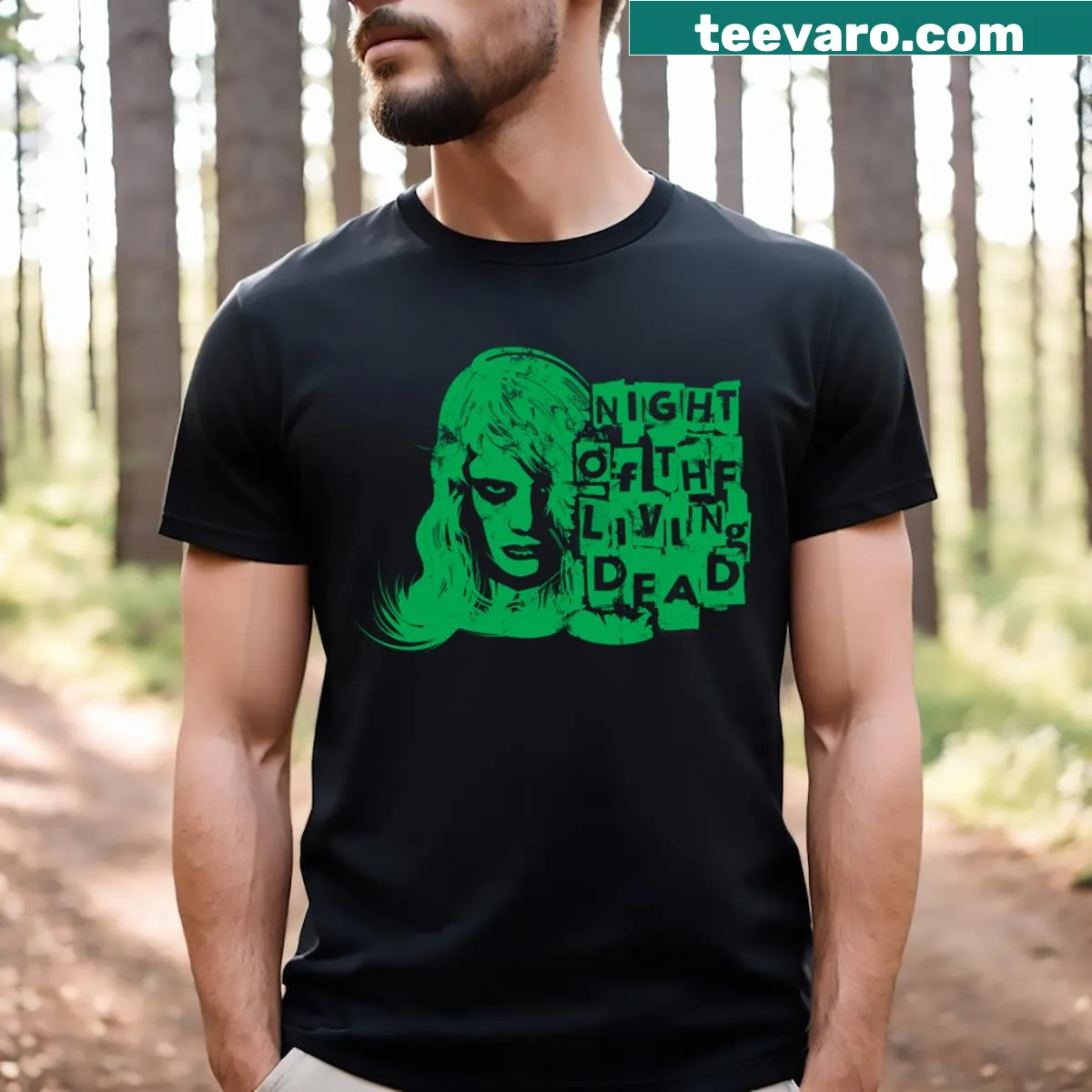 T-shirt featuring a vintage-inspired graphic from Night Of The Living Dead — on a men's t-shirt