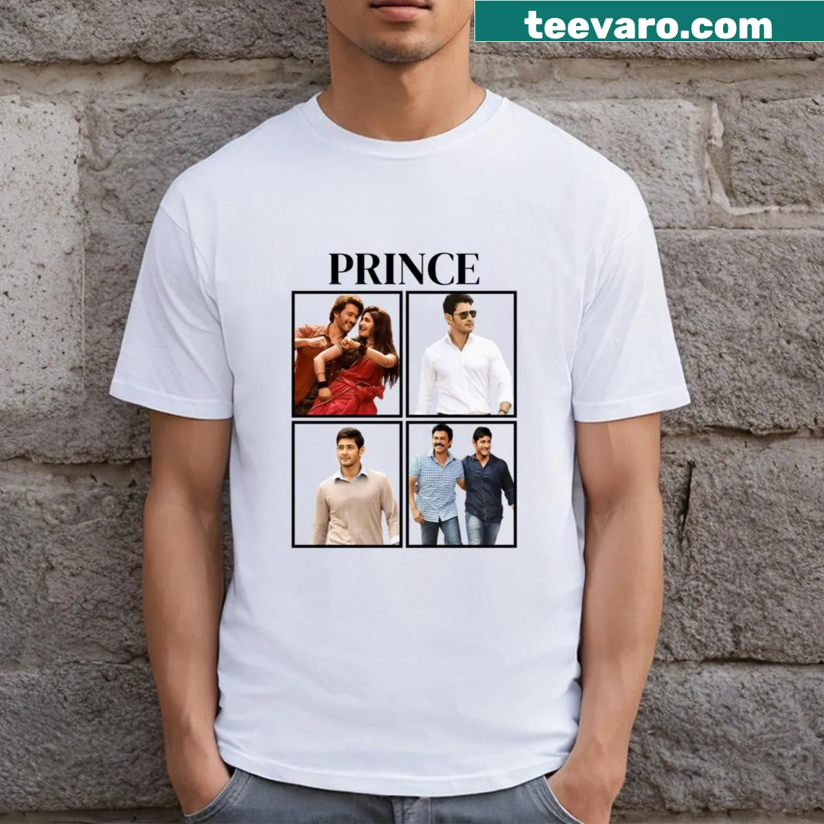 Typographic t-shirt celebrating Telugu actor Mahesh Babu — on a men's t-shirt