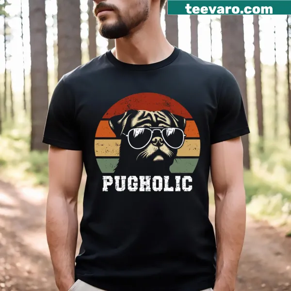 Funny pug pun T-shirt with vintage distressed style