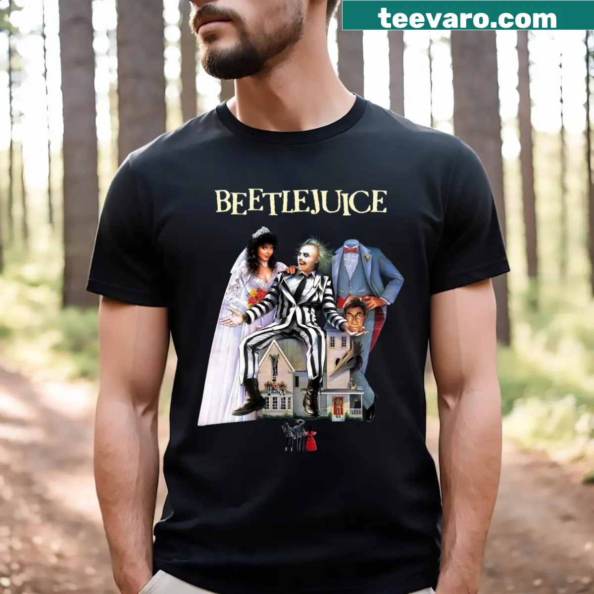Vintage-style Beetlejuice print on a t-shirt — on a men's t-shirt