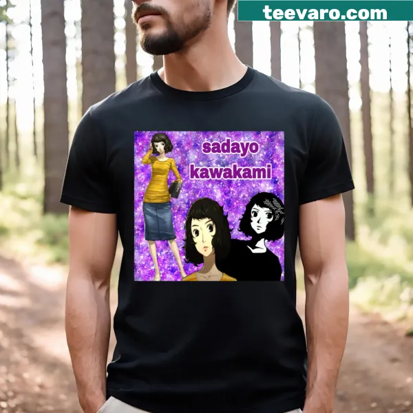 Cartoon design of Sadayo Kawakami with repeated name for humor