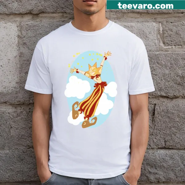 Joyful sun illustration on a casual T-shirt.