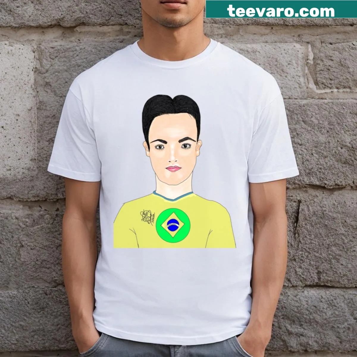Illustrative T-shirt celebrating the unknown beauty of Brazil — on a men's t-shirt