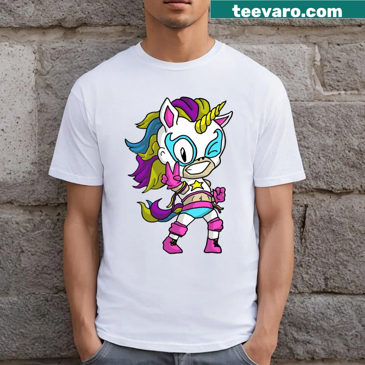 Illustrated T-shirt featuring a lion for kids — on a men's t-shirt