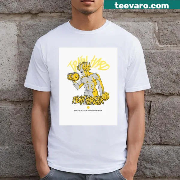 Motivational anime t-shirt with inspiring text about unlocking potential