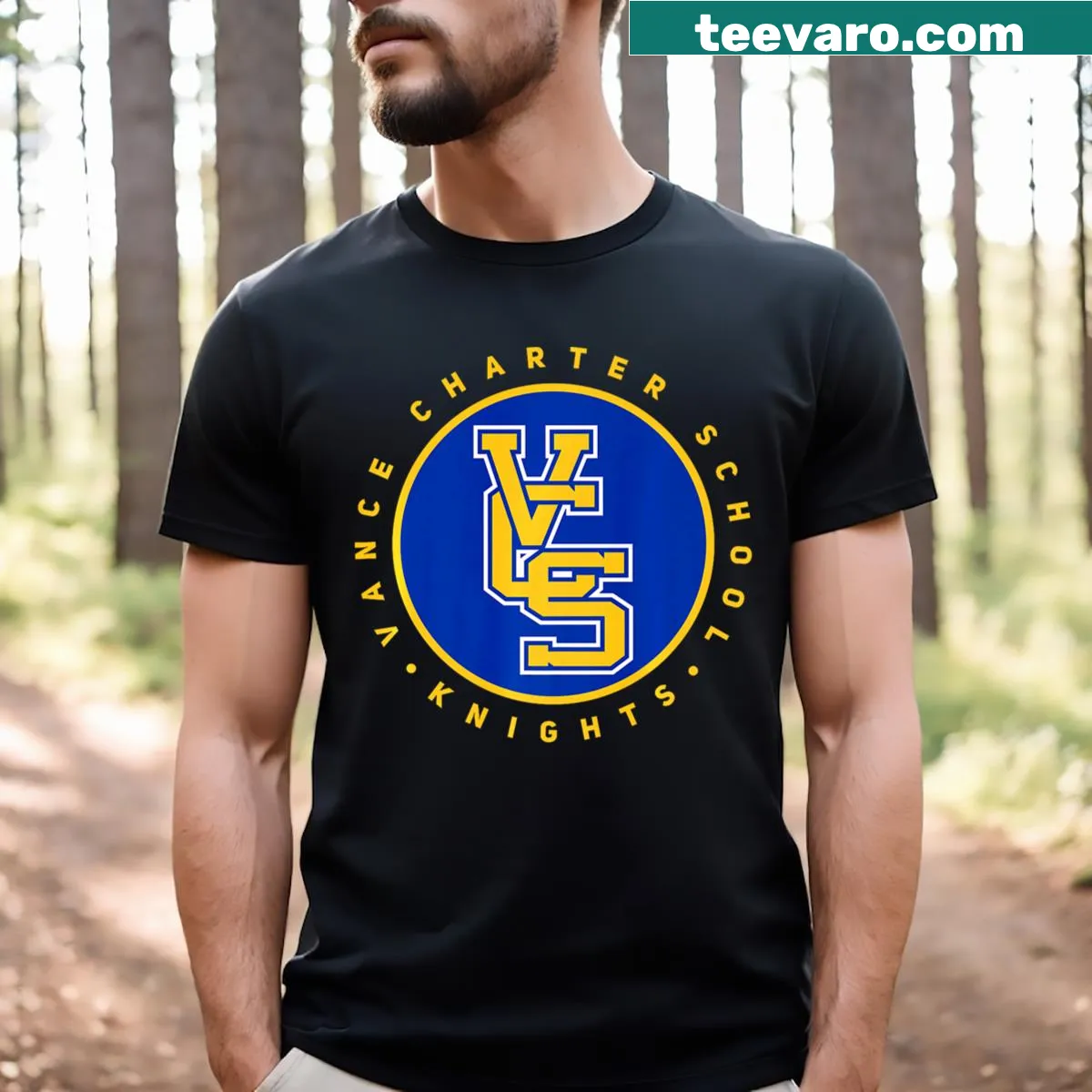 VCS Interlock Circle Icon graphic on a T-shirt — on a men's t-shirt