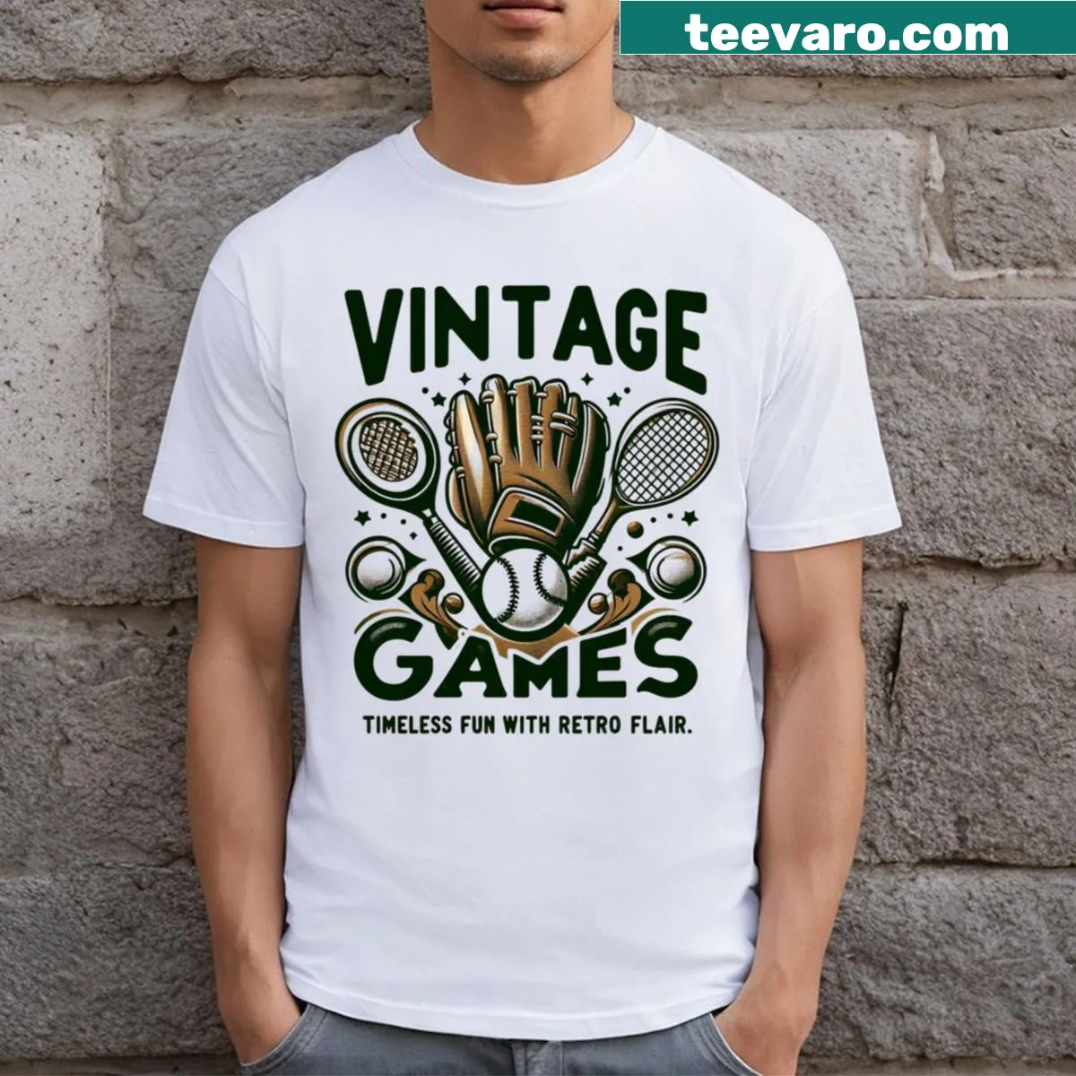 Minimalist typography design on a sports T-shirt — on a men's t-shirt