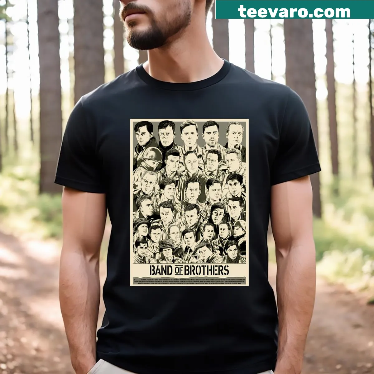 Vintage T-shirt featuring War Miniseries film theme — on a men's t-shirt