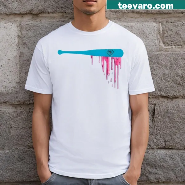 T-shirt with a playful baseball bat design featuring sprinkles