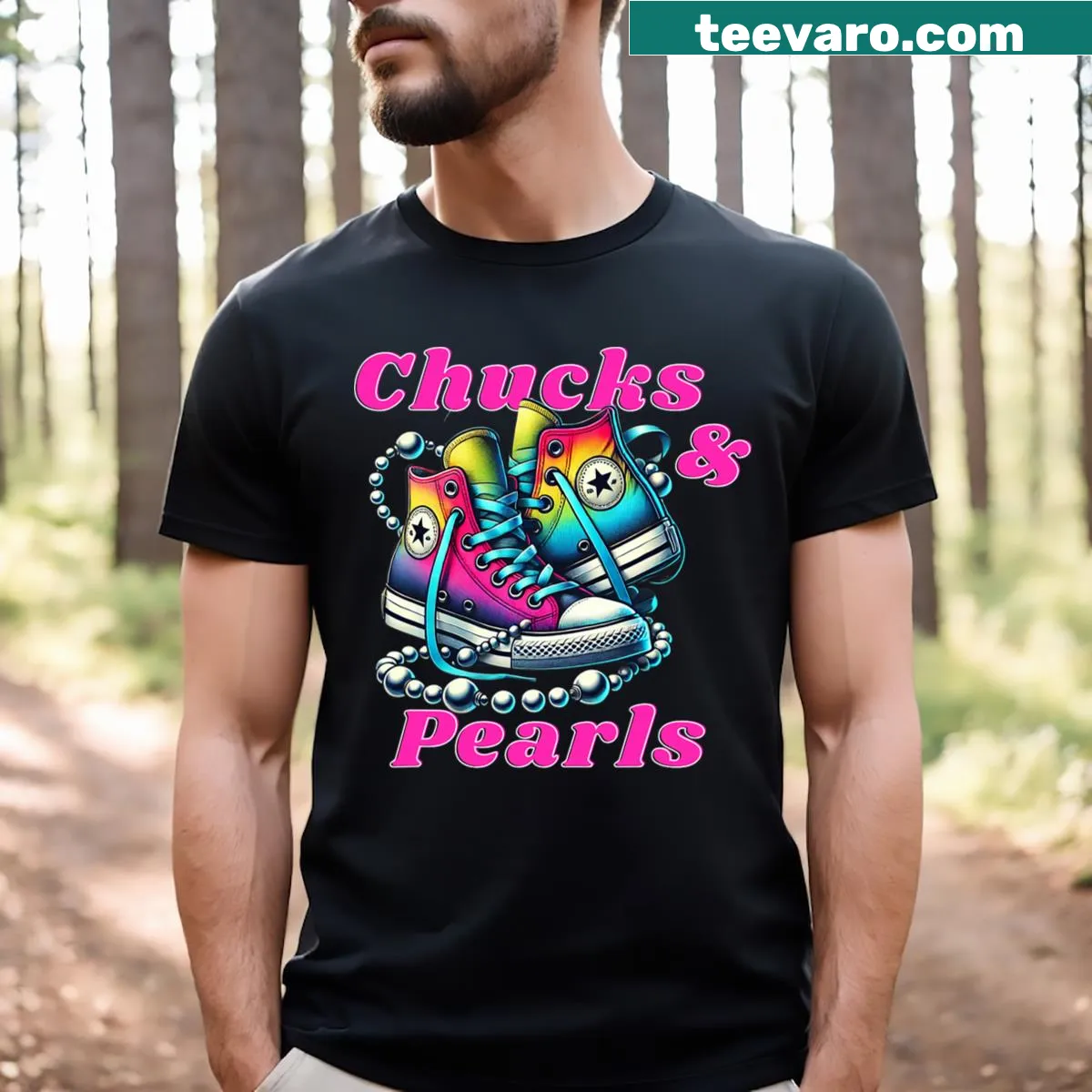 Sisterhood-themed t-shirt promoting unity — on a men's t-shirt