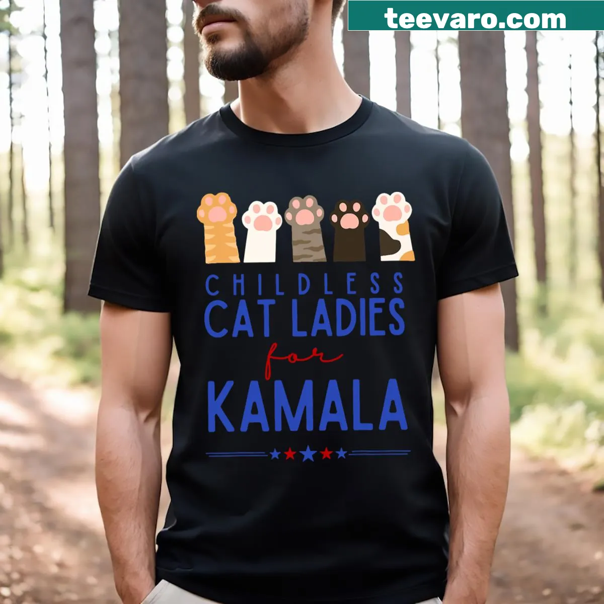 Witty text for cat lovers and Kamala Harris fans on a t-shirt — on a men's t-shirt