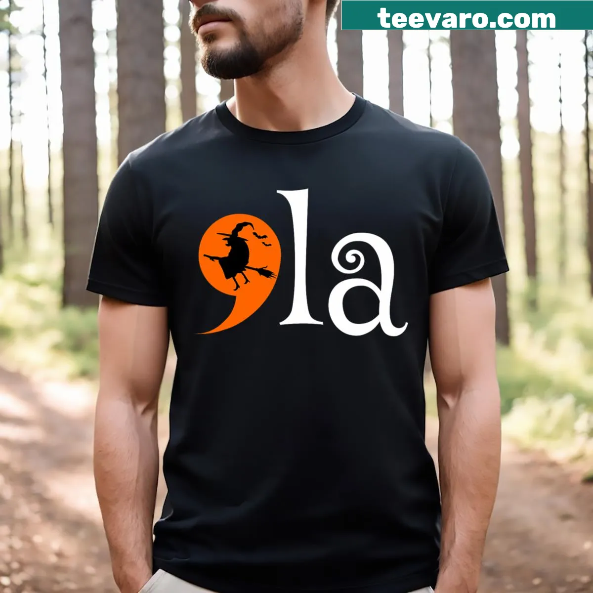 Halloween-themed Kamala Harris campaign T-shirt design — on a men's t-shirt