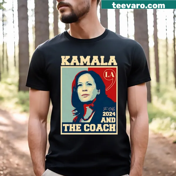 Charming T-shirt featuring Kamala Harris and the coach for 2024