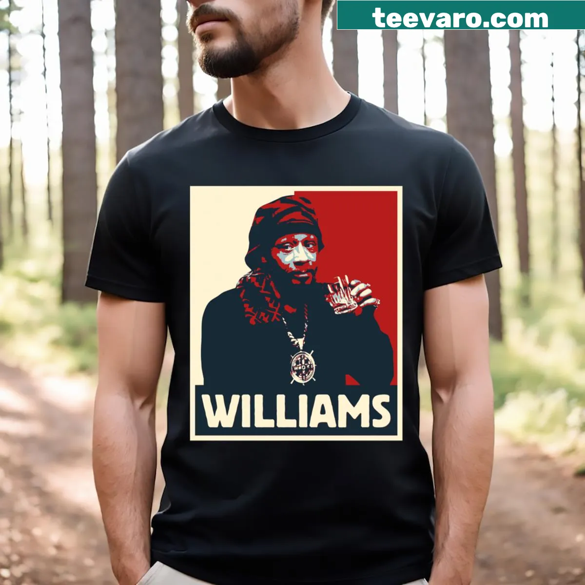 Pop art style Katt Williams graphic T-shirt — on a men's t-shirt