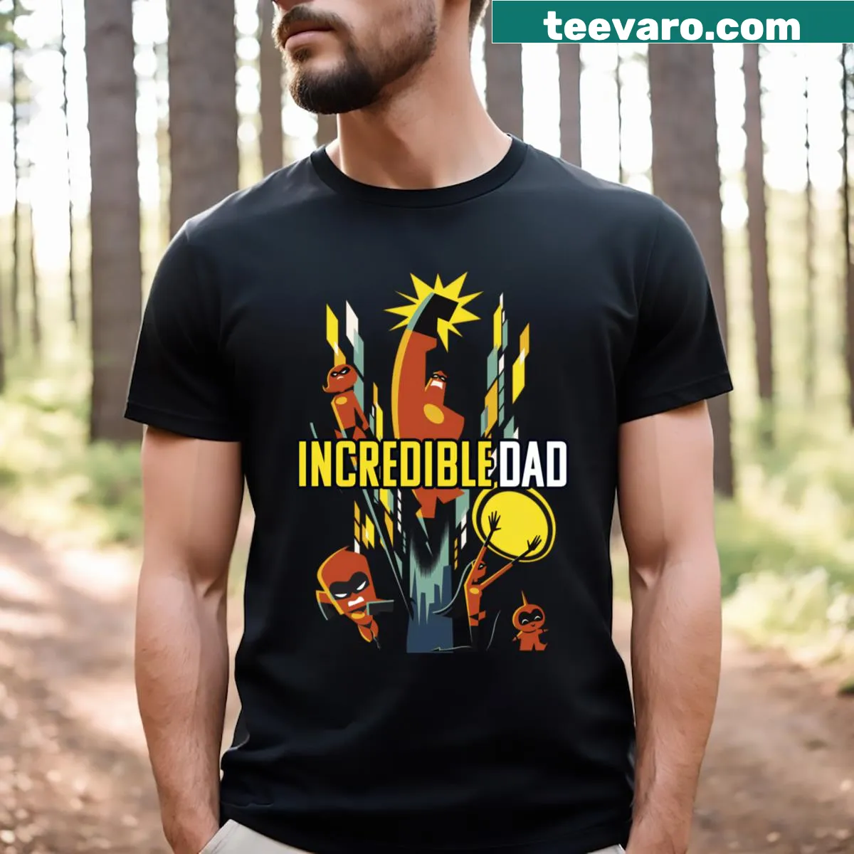 Vintage cartoon-themed t-shirt for kids featuring movie series logos — on a men's t-shirt