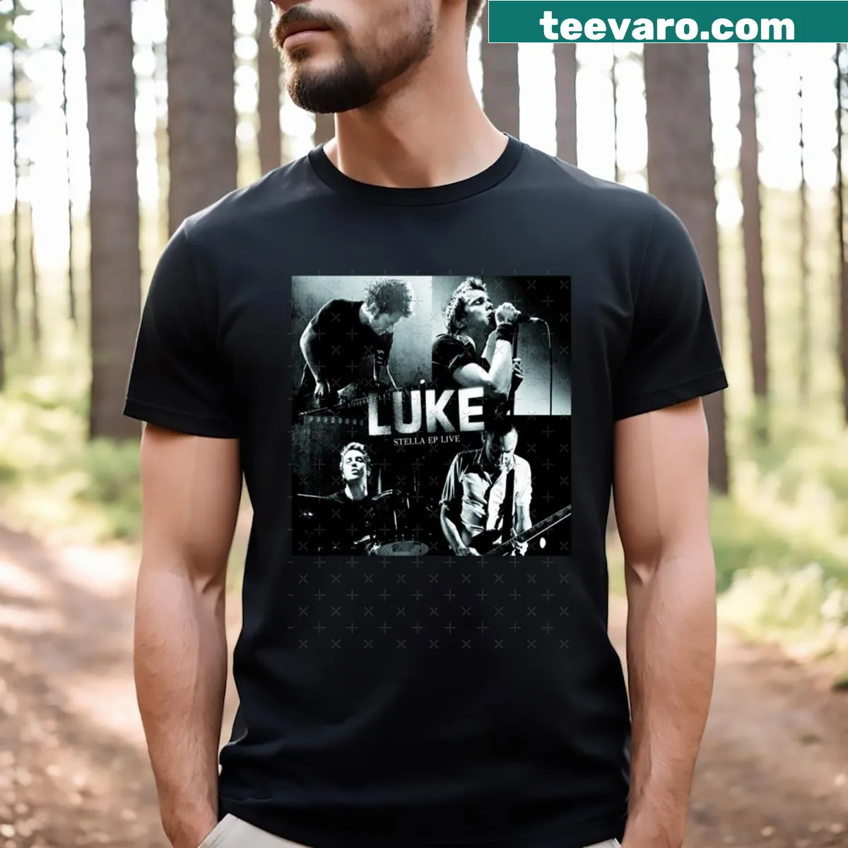 Vintage Luke Stella EP t-shirt with nostalgic design — on a men's t-shirt