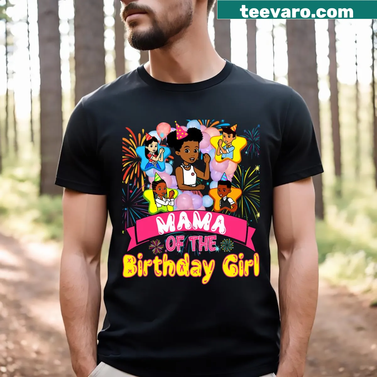 Cute birthday dolls graphic on a festive t-shirt — on a men's t-shirt