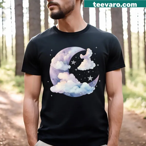 Silhouette t-shirt featuring a serene moon design